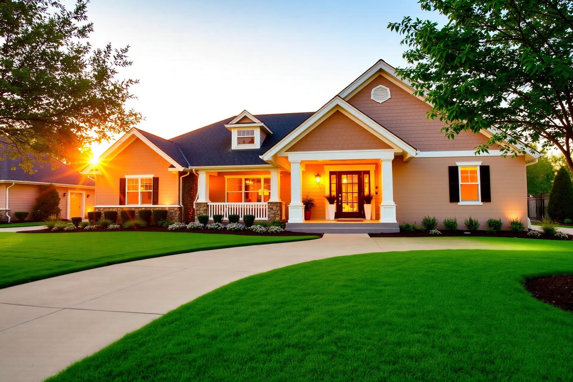 Beautiful home at golden hour